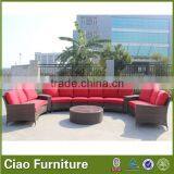 Outdoor Garden Furniture Rattan Round Sofa Sectional Sofa Set thumbnail-3