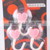 3pc Pink Heart Shape Plastic Hook thumbnail-1