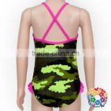 Baby Kid Camouflage Beach Wear One Piece Swimsuit Cross Back Children Swimwear thumbnail-4