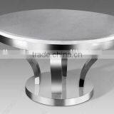 Chrome Stainless Steel Metal End Side Table Base With Marble Top