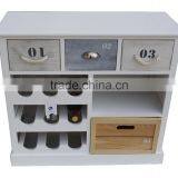 Heze Vintage Rustic Furniture Wood With Willow Basket thumbnail-2