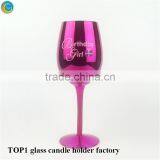 Candle Holder Handcrafted Votive Festive Glass Goblet Candle Stand