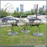 Antique Bronze Crane Sculpture for Garden Decoration thumbnail-1