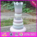 2016 New Design Crown Wooden Stacking Rings Toy for Toddlers W13D129 thumbnail-6