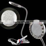 2016 Latest Popular Fashionable New Design Gooseneck Clip Reading Magnifier With LED Light