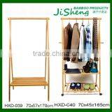 Home Furniture Folding Bamboo Wooden Cloth Coat Hanger Stand thumbnail-1