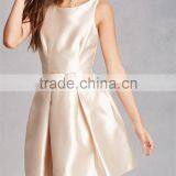 New Cheap Fashion Round Neck Sleeveless On-seam Pockets Pleated Taffeta Dress thumbnail-1