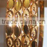 Metal Gold Plated BANGLE Bracelet sz 2.12 Big Size thumbnail-1