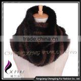 CX-S-170C 2017 Winter Fashion Accessories Knitted Snood Scarf Mink Fur Scarf thumbnail-6