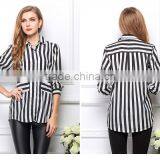 Newest Best Summer Designs Elegant Blouses for Lady Fashion Shirt Blouses for Women Stripe Fashion Blouses 2015 thumbnail-2