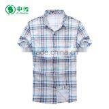 Fashionable Summer Short Sleeves 100% Cotton Mens Casual Check Shirt thumbnail-2