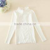 Baby Girls Bottoming Shirt Sweatesr With Lace Knit Shirts for Kids in Black and White Color thumbnail-5