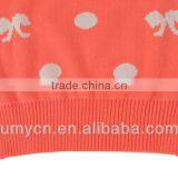 2014 Spring Girl's Allover Jacquard Bowknot and Polka Dot Pattern Pullover Sweater thumbnail-3