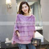 PC-272 2017 New Design Fashionable Pure Colour Woman Real Mini Fur Winter Jacket Lady Sweater With Long Sleeves Factory Supply thumbnail-3