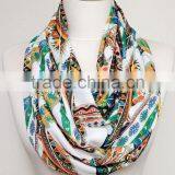 Colourful Ikat Feather Pattern Infinity Scarf, Circle Scarf, Scarves, Tube Scarf, Spring - Fall - Winter - Summer Fashion thumbnail-3