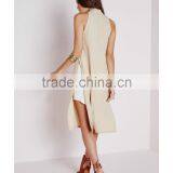 2015 Fashion Elegant Design Sleeveless High Neck Side Split Chiffon Blouse thumbnail-3
