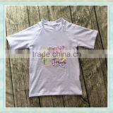 Wholesale Children's Boutique Cloth Easter Boy Shirt Children Wear Jesus Embroidered Cotton t Shirt Tiny Custom Shirt thumbnail-1
