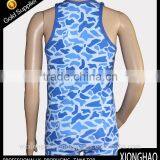 Organic Cotton Blank Gym Mens Stringer Singlet Wholesale With Round Neck thumbnail-4