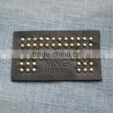 Fashion genuine leather patch with stud buttons