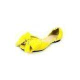 Comfortable Spring / Summer PU Yellow Ladies Peep Toe Flats Shoes / Cheap Womens Sandals thumbnail-1