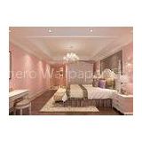 Romantic Pink Kids Bedroom Wallpaper Embossed , Modern Pink Wallpaper