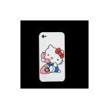 White Calling Hello Kitty Style Silicone Cover for IPhone 4 thumbnail-1