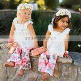 2017 Latest Design Summer Baby Girl Halter Flower Printing Romper thumbnail-3