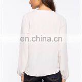 New Arrival Chinese v Neck Blouse for Girl Fashion Designs Wholesale thumbnail-3