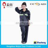 High Quality Hot Sale Balck Reflective Pvc Raincoat for Women thumbnail-3