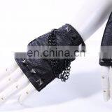 Gothic Short Fingerless Snakeskin Imitation Gloves thumbnail-2