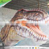 Amusement park equipment lifelike moving wall mounted dinosaur head for sale