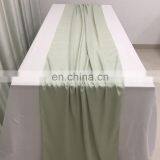 TR041#102 Silk Crepe de Chine Fabric Green Table Runner Wedding thumbnail-2