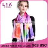 2017 lady silk satin long scarf for gift