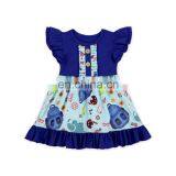 Children Blue Color Clothing Set Girl Daily Casual Colorful Printing Clothing Set thumbnail-2