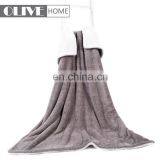 China Wholesale Ultra-soft Fluffy Cationic Plush Sherpa 2 Ply Quilted Throw Blanket thumbnail-4