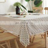 Plaid Decorative Linen Tablecloth With Tassel Waterproof Oilproof Thick Rectangular Wedding Dining Table Cover Tea Table Cloth thumbnail-5