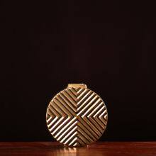 Light Luxury Glaze Large Black Gold Flat Ceramic Flower Vase For Coffee Shop Decor thumbnail-4