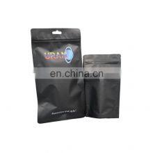 Wholesale Aluminium Foil pe Flexible Black Matte Mylar Bags Zipper Lock Packaging Bags/poly Doypack 3 Side Seal Zipper Bag thumbnail-1