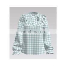 Fashion Green Check Super Comfort Hot Sale 100%C DOUBLE LAYER FABRIC for Shirt & Baby Clothes & Home Dress