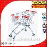 Chromed Plate 90L Metal Supermarket Shopping Carts