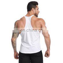 Solid Color Cotton Singlet Racer Back Comfortable Workout Running Tank Top Outdoor Sports Training Fitness Wear Clothes For Men thumbnail-4