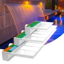 Acrylic Water Blade Curtain Outdoor Swimming Pool Waterfall Water Feature Stainless Steel Fountain Cascade Sheer Descent