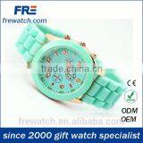 New Fashion Ladies Genewa Silicone Watches With Stone Three Dial Rubber Geneva Watch thumbnail-4