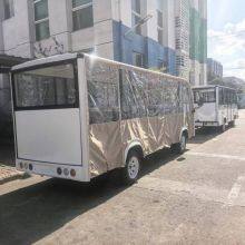 14-seater Semi-enclosed Electric Sightseeing Vehicle / Electric Scenic Area Sightseeing Vehicle With Rain Curtain and Sunshade Curtain thumbnail-4