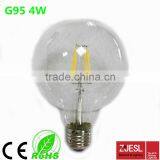 2016 New Product Hot Selling! G95 4w 220v-240v Led Filament Bulb Light With CE&RoHS 2Years Warantty
