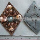 HAND MADE ACRYLIC STONE/PLASTIC BEADS PATCH Acrylic Stone Appliques, Sew on Patch Beaded Applique