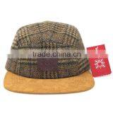 Custom Flat Brim Wool Tweed Fabric 5 Panel Cap thumbnail-3