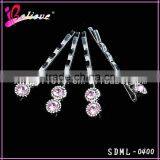 Fancy Decorative Hair Pins Wholesale Hair Accessories Pink Rhinestone Hair Pins thumbnail-1