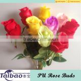 Real touch long casing stem PU material artificial flower rose bud
