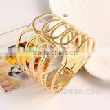 Punk Fashion Gold Plated Wide Bangle Geometry Hollow Cuff Bracelets Adjustable thumbnail-5